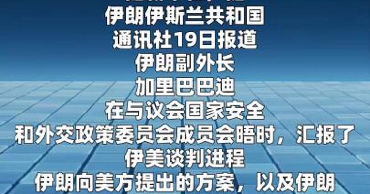 伊朗副外长通报向美方提交的方案