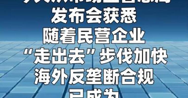 市场监管总局：将推动海外反垄断合规服务平台投入运行