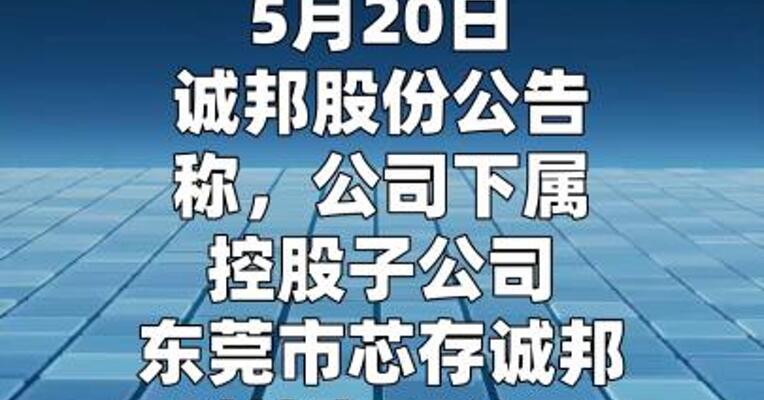 诚邦股份：芯存电子目前业务规模较小