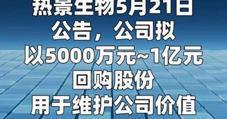 热景生物：拟5000万元~1亿元回购股份