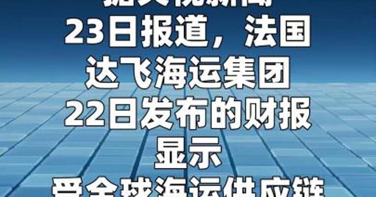航运巨头达飞海运一季度净利润大降