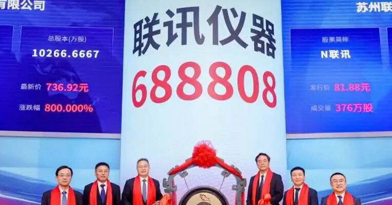 上市50天，股价涨25倍，联讯仪器三位实控人合计身家大涨870亿元，苏州国资斩获百倍回报