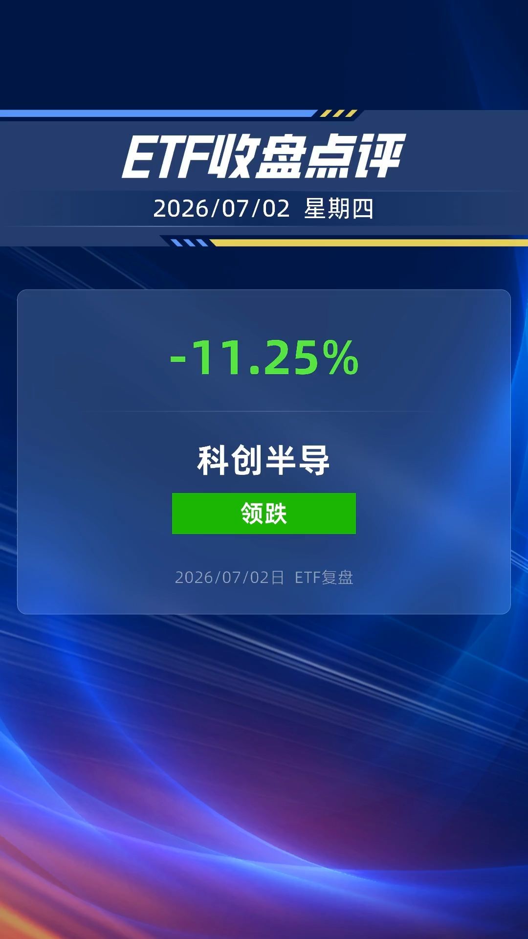 科创半导体ETF华夏跌超11%