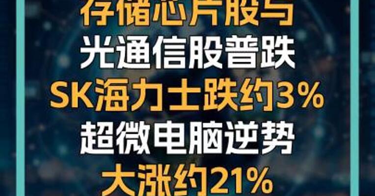 存储芯片股与 光通信股普跌 SK海力士跌约3% 超微电脑逆势 大涨约21%