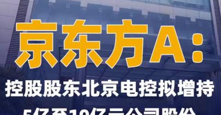 京东方A：控股股东北京电控拟增持5亿至10亿元公司股份