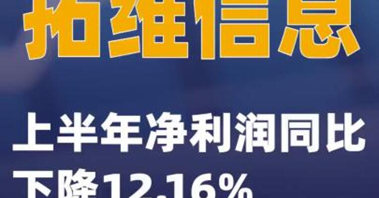 拓维信息：上半年净利润同比下降12.16%