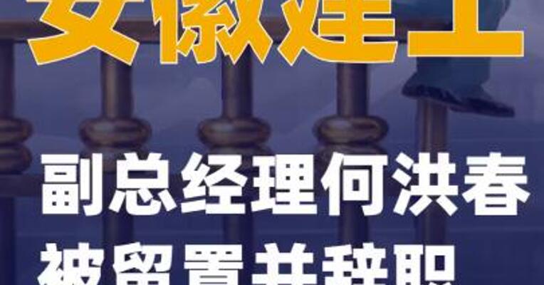 安徽建工：副总经理何洪春被留置并辞职