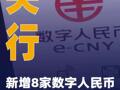 央行新增8家数字人民币业务运营机构