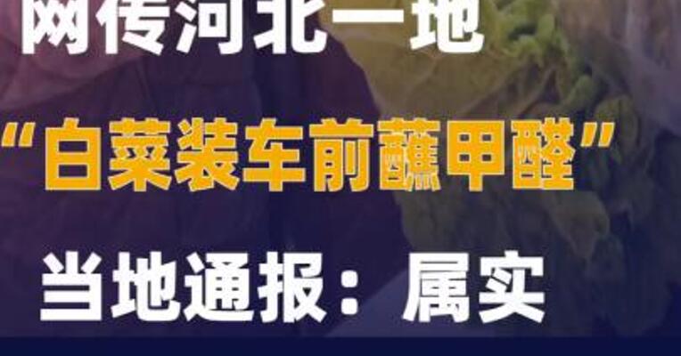 网传河北一地“白菜装车前蘸甲醛” 当地通报：属实，紧急追溯流向