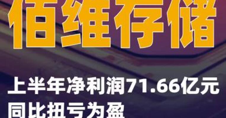 佰维存储：上半年净利润71.66亿元 同比扭亏为盈