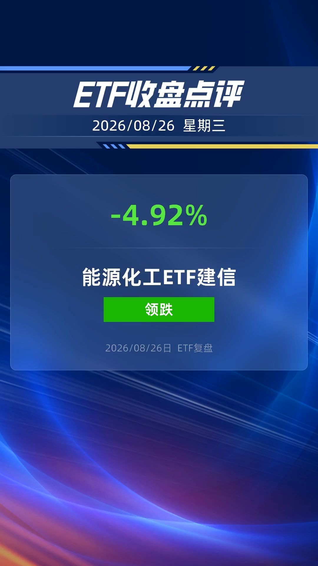 能源化工ETF跌超4%
