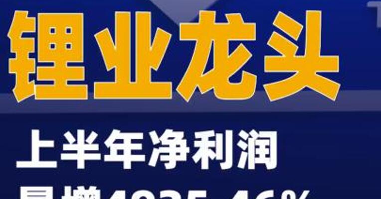 锂业龙头上半年净利润暴增4925.46%