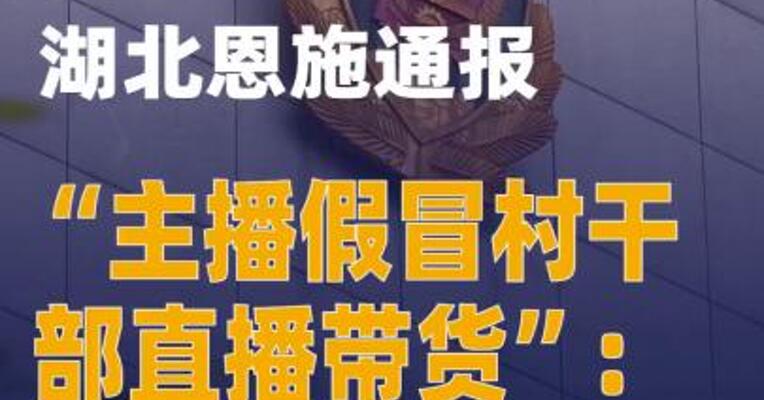 湖北恩施通报“主播假冒村干部直播带货”：已立案调查