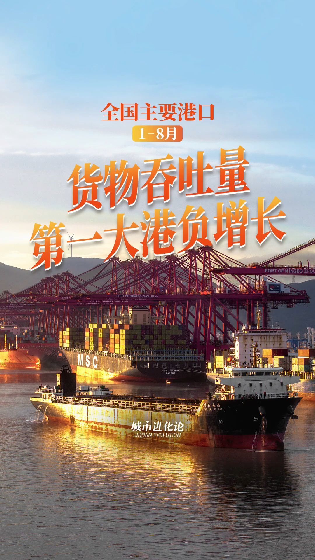2026年1—8月全国主要港口：货物吞吐量第一大港负增长