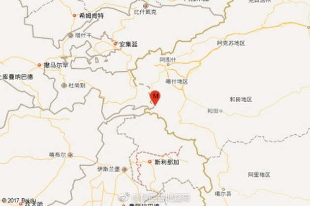 中国地震台网正式测定,11日5时58分新疆喀什地区塔什库尔干塔吉克自治