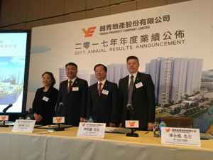 越秀地产去年销售逾400亿 2020年冲击千亿目标 
