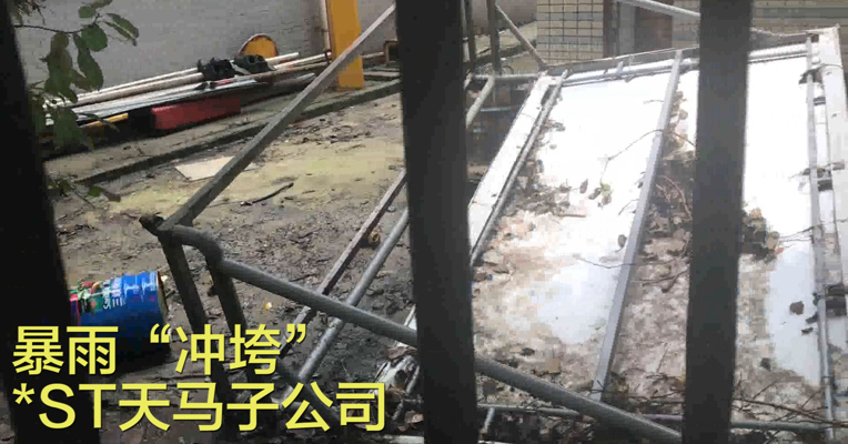 视频丨暴雨“冲垮”*ST天马子公司  记者探访：厂区一角凌乱不堪