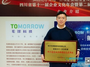 毛球科技及创始人王明鎏分获2018年度川企大奖  区块链行业新标杆正崛起