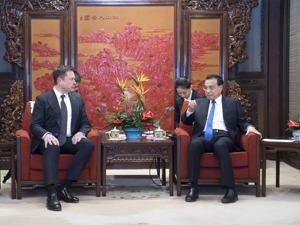 李克强会见美国特斯拉公司首席执行官马斯克