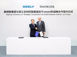 吉利与戴姆勒成立smart合资公司  新车预计2022年投产面向全球销售