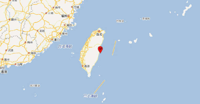 台湾花莲县海域发生4.5级地震，震源深度10千米