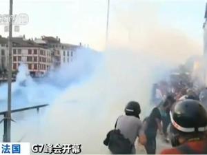 G7峰会举办地附近连续爆发示威抗议活动 警方强力驱散