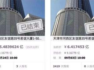 天津某项目297套房产6折被拍卖
