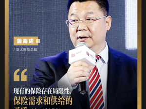 亚太财险总裁蒲海成：现有保险存在局限性，难以满足需求