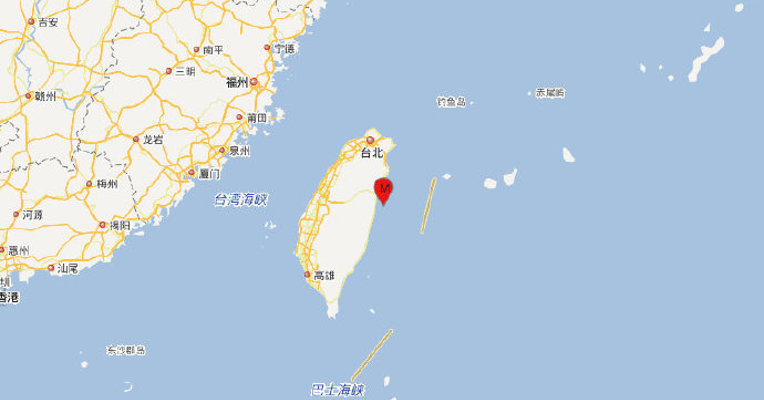 台湾花莲县海域发生4.5级地震，震源深度10千米