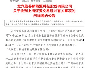 董事投反对票  北汽蓝谷遭上交所问询