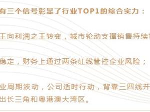 离2020年不到30天，TOP1房企三大信号彰显综合实力
