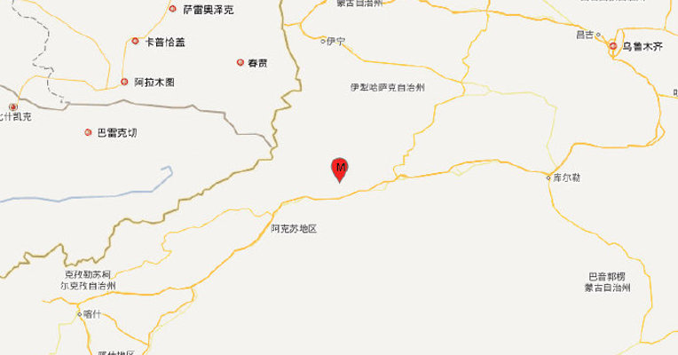 新疆阿克苏地区拜城县发生4.9级地震，震源深度15千米