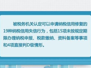 明年起我国将实施纳税信用修复 19种纳税信用失信行为可修复