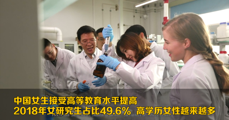 中国女生接受高等教育水平提高 2018年女研究生占比49.6%  高学历女性越来越多