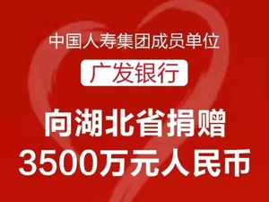 广发银行向湖北省慈善总会捐赠3500万元