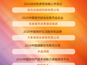 榜单合集 | 2020中国房地产卓越100