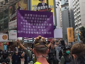 港版国安法生效后首例！香港一男子背囊藏“港独”旗被拘捕
