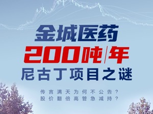 金城医药200吨尼古丁项目迷雾：“利好”之下高管套现1.9亿，股价腰斩