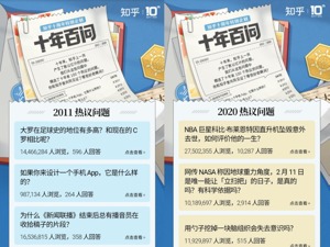 知乎十周年：聚集超4400万个问题、2.4亿个回答