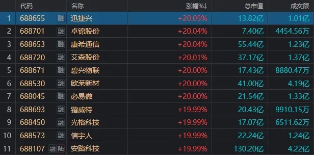 11个20cm涨停！科创板逆势爆发的原因找到了，不是“下调开户门槛”