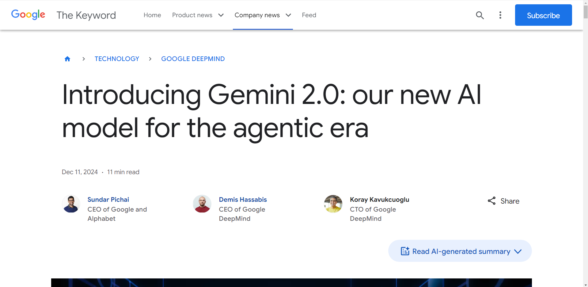 Google深夜狙击OpenAI，Gemini 2.0登场！全面转向Agent，多模态输入输出，免费随便玩