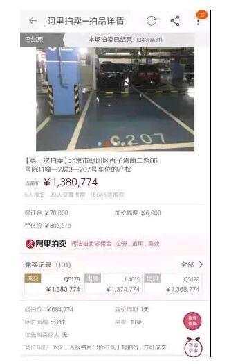 138万！北京一个车位=二线城市一套房？