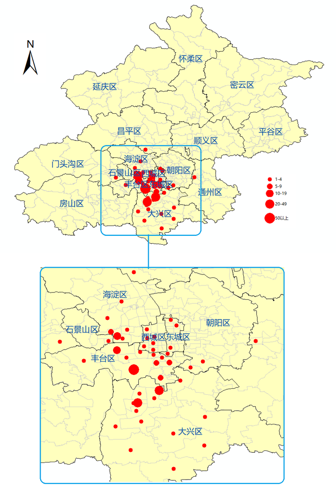 北京病例地图图片